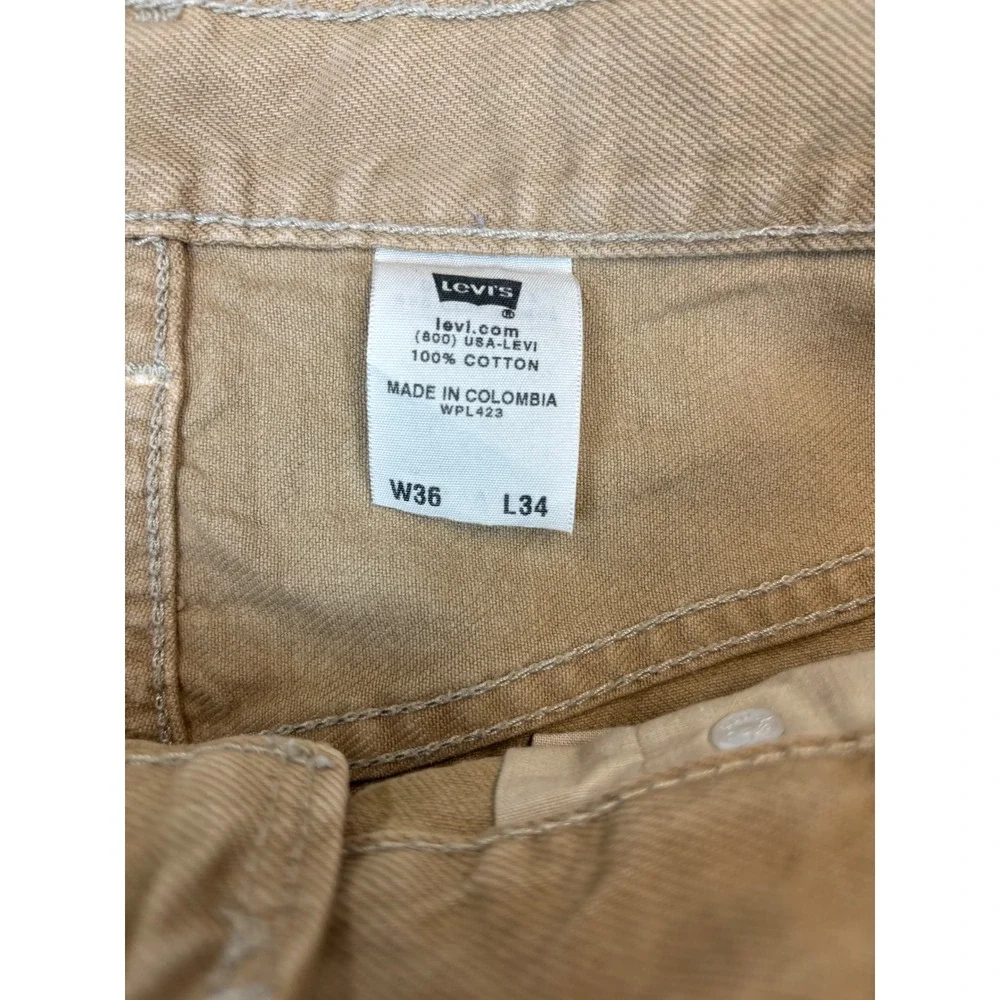 Levis 501 Y2K Original Fit Jeans Mens 36x34 Tan Khaki Cotton Skater Fit